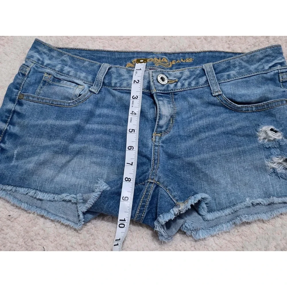 Arizona Jean‎ Co Womens Size 3 Distressed Denim Cut Off Shorts Medium Wash Blue